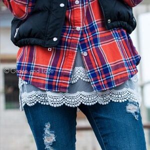 Grace & Lace Scallop Edge Top Extender excellent condition large cream